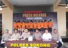 Dalam Empat Bulan Polres Sorong Ungkap 16 Kasus Kriminal